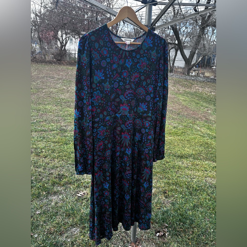 Boden Camille Jersey Midi Dress Women’s Multi-Color Size 12 R - Picture 5 of 9